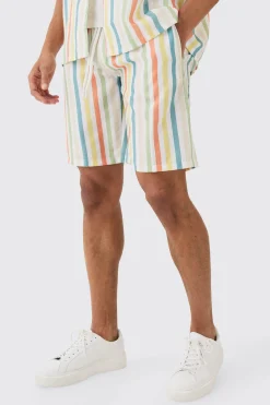 boohooMAN Elasticated Waist Relaxed Stripe Short | UK| Sets & Co-Ords