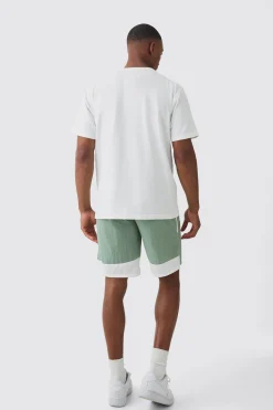 boohooMAN Elasticated Waist Side Stripe Shell Shorts In | UK| Shorts