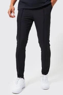 boohooMAN Elasticated Waist Skinny Stretch Golf Trousers | UK| Trousers