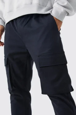 boohooMAN Elasticated Waist Skinny Fit Cargo Trouser | UK| Trousers