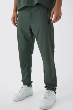 boohooMAN Elasticated Waist Skinny Utility Zip Pocket Trousers | UK| Trousers