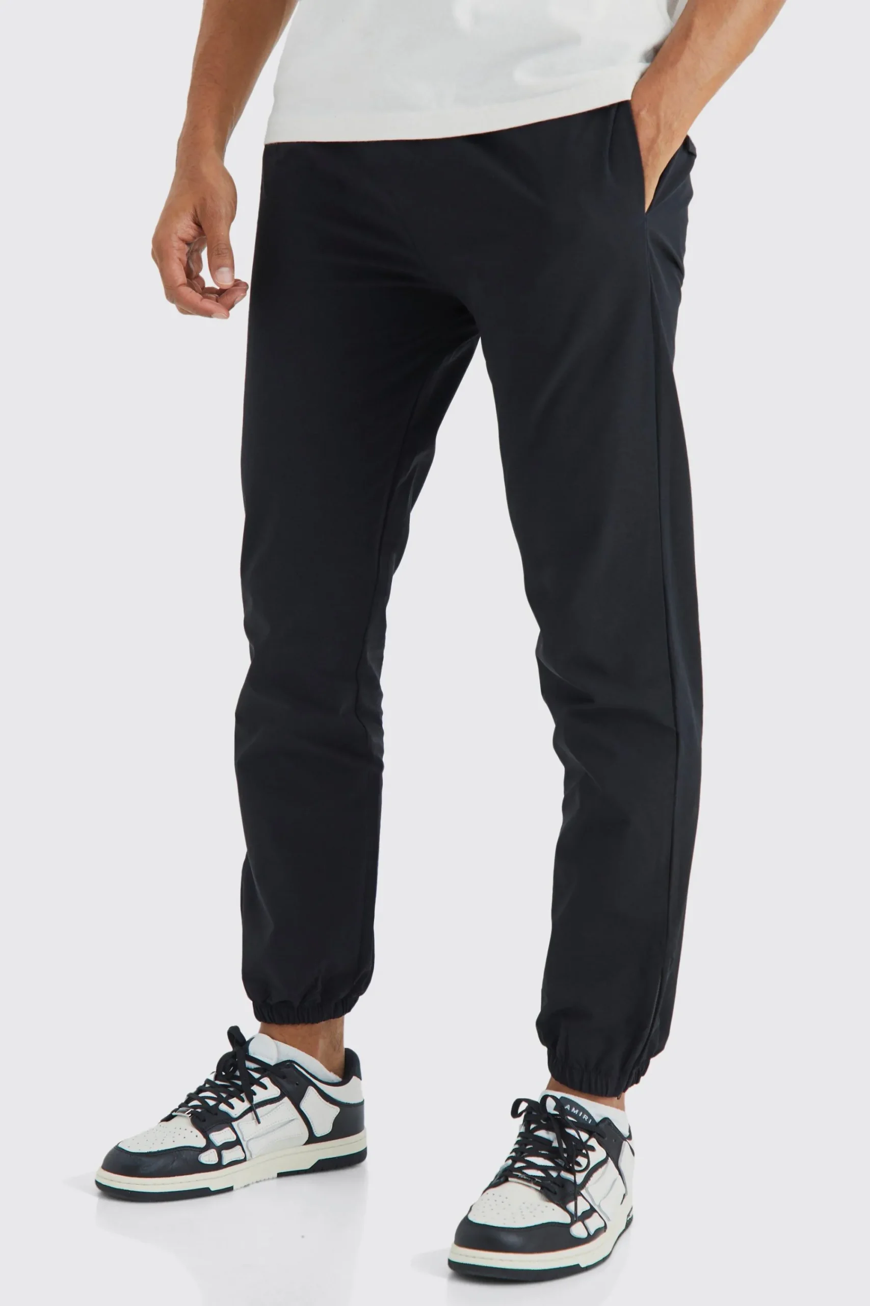 boohooMAN Elasticated Waist Slim Fit Technical Stretch Jogger | UK| Trousers