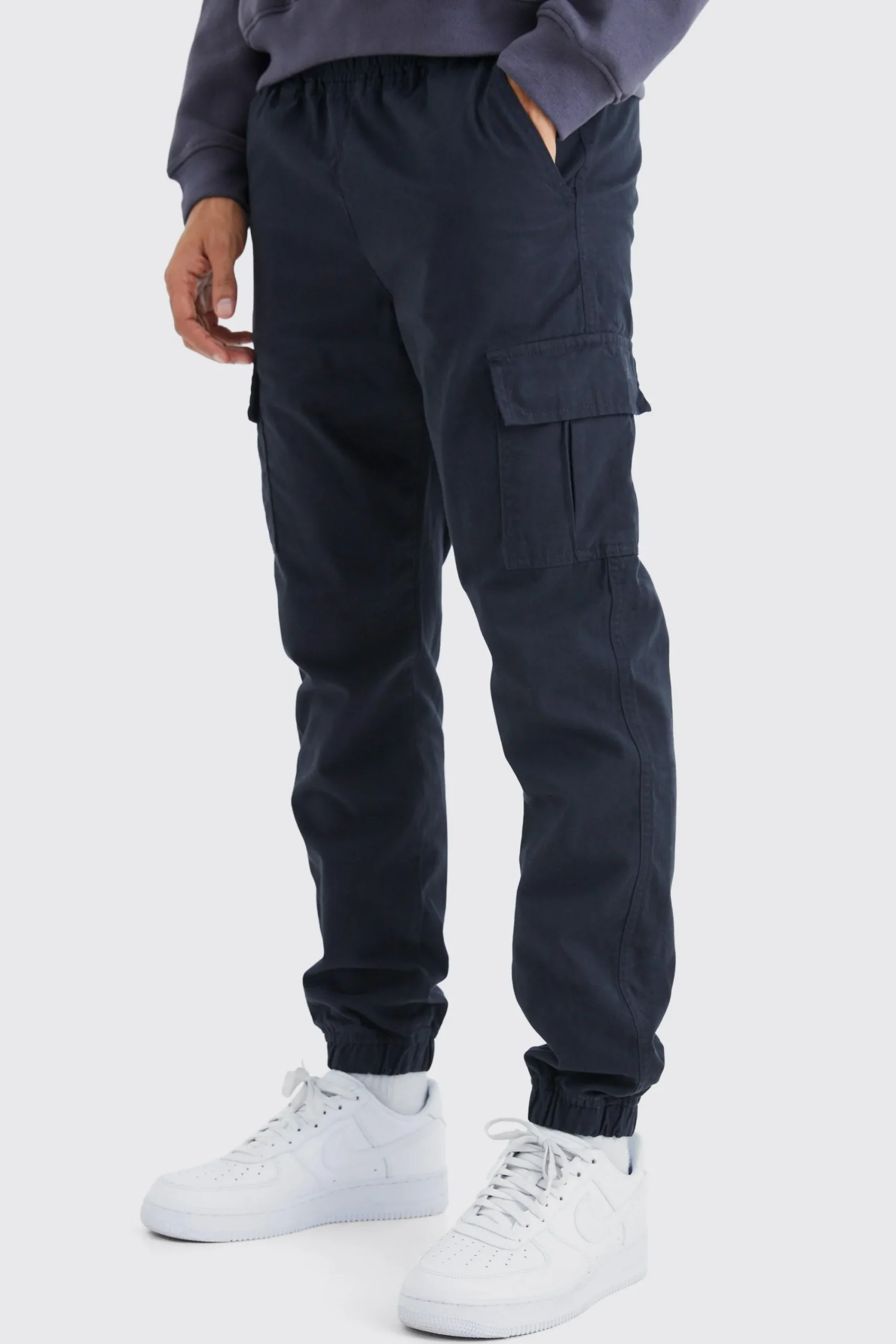 boohooMAN Elasticated Waist Slim Fit Cargo Trouser | UK| Trousers|Cargos