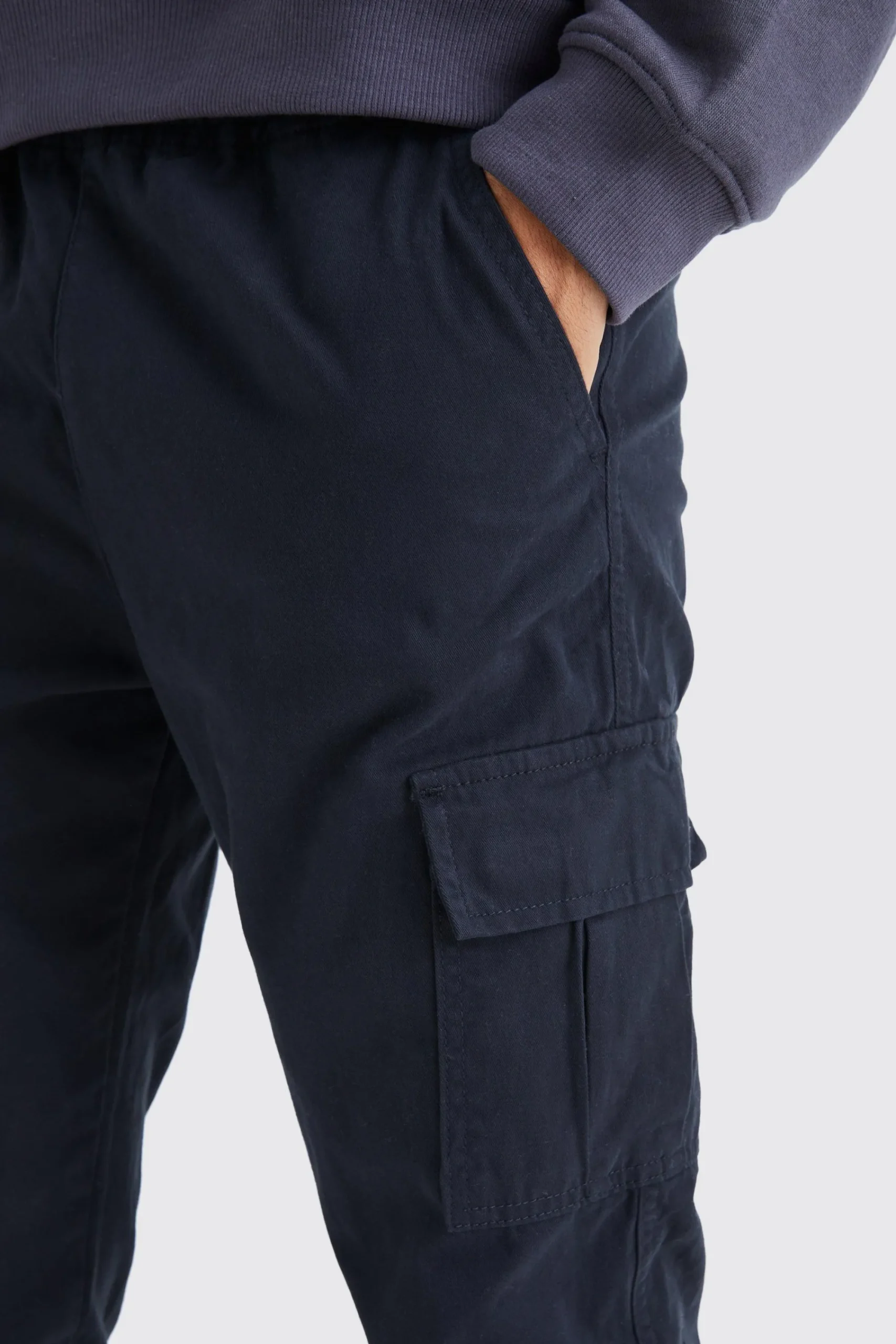 boohooMAN Elasticated Waist Slim Fit Cargo Trouser | UK| Trousers|Cargos