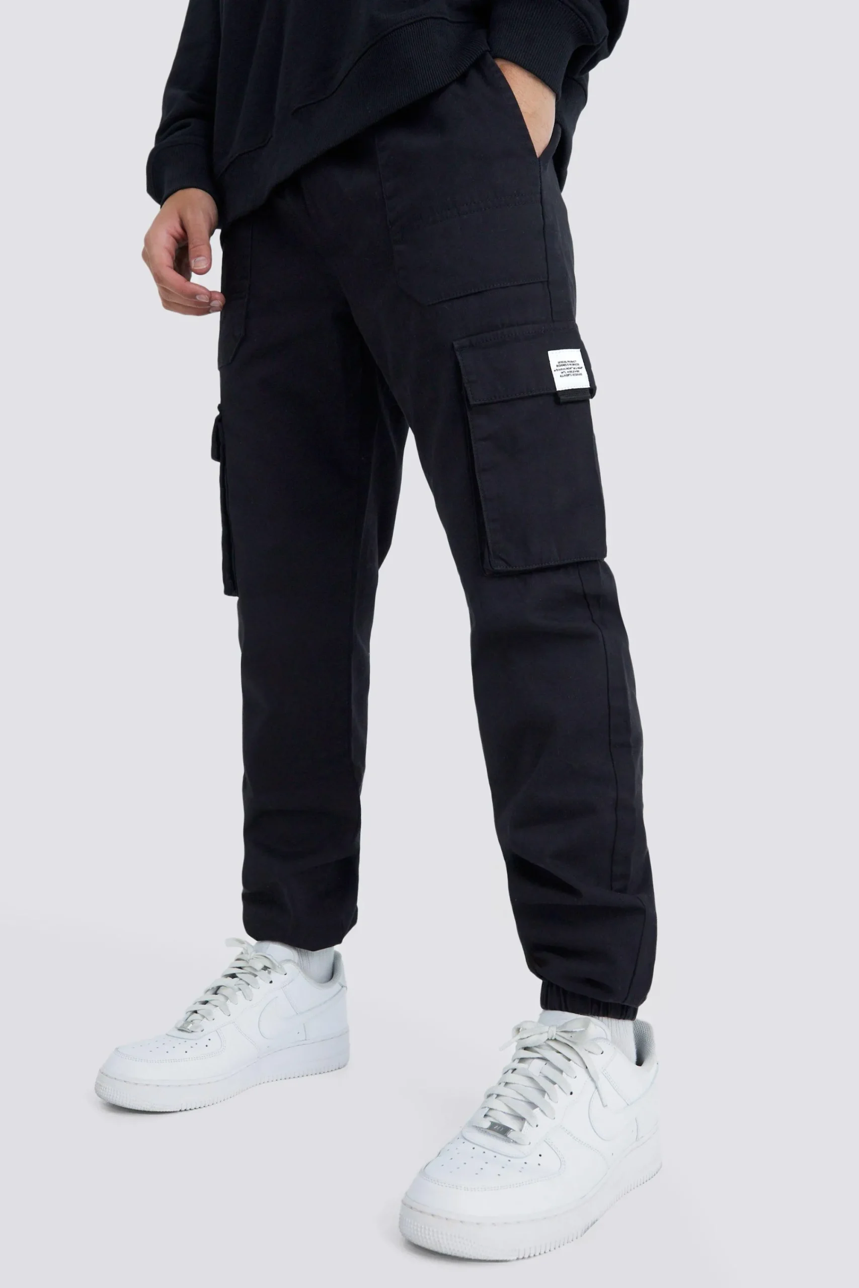 boohooMAN Elasticated Waist Slim Fit Buckle Cargo Trouser | UK| Trousers|Cargos