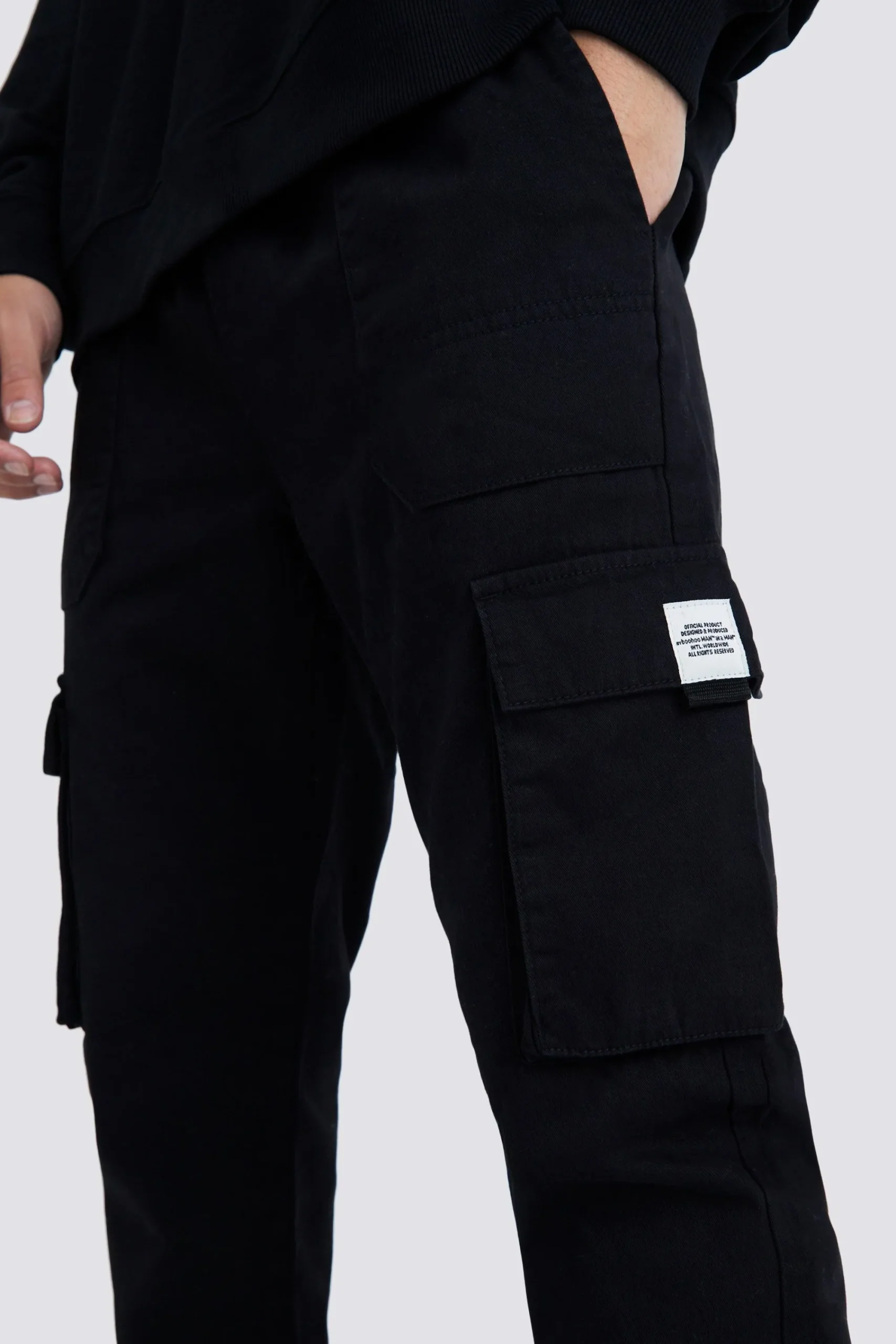 boohooMAN Elasticated Waist Slim Fit Buckle Cargo Trouser | UK| Trousers|Cargos