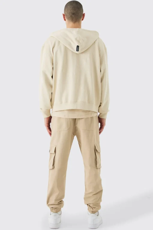 boohooMAN Elasticated Waist Slim Fit Badge Cargo Jogger | UK| Trousers|Cargos