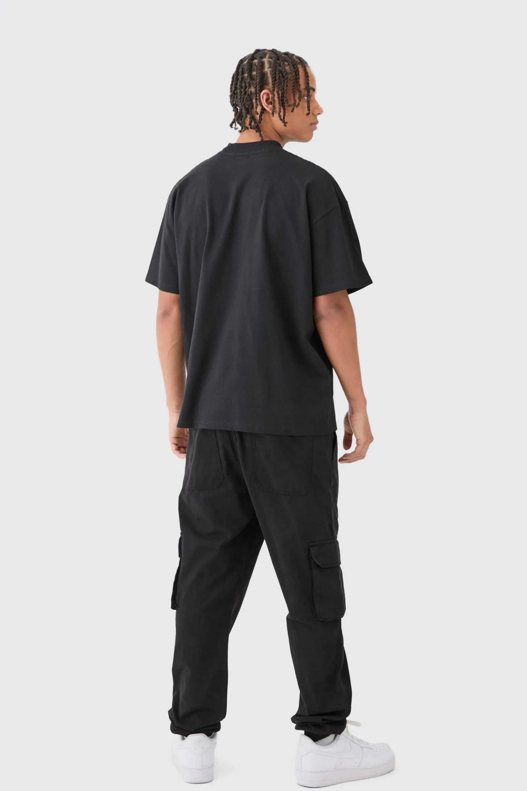 boohooMAN Elasticated Waist Slim Fit Branded Cargo Jogger | UK| Trousers|Cargos