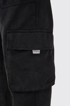 boohooMAN Elasticated Waist Slim Fit Branded Cargo Jogger | UK| Trousers|Cargos