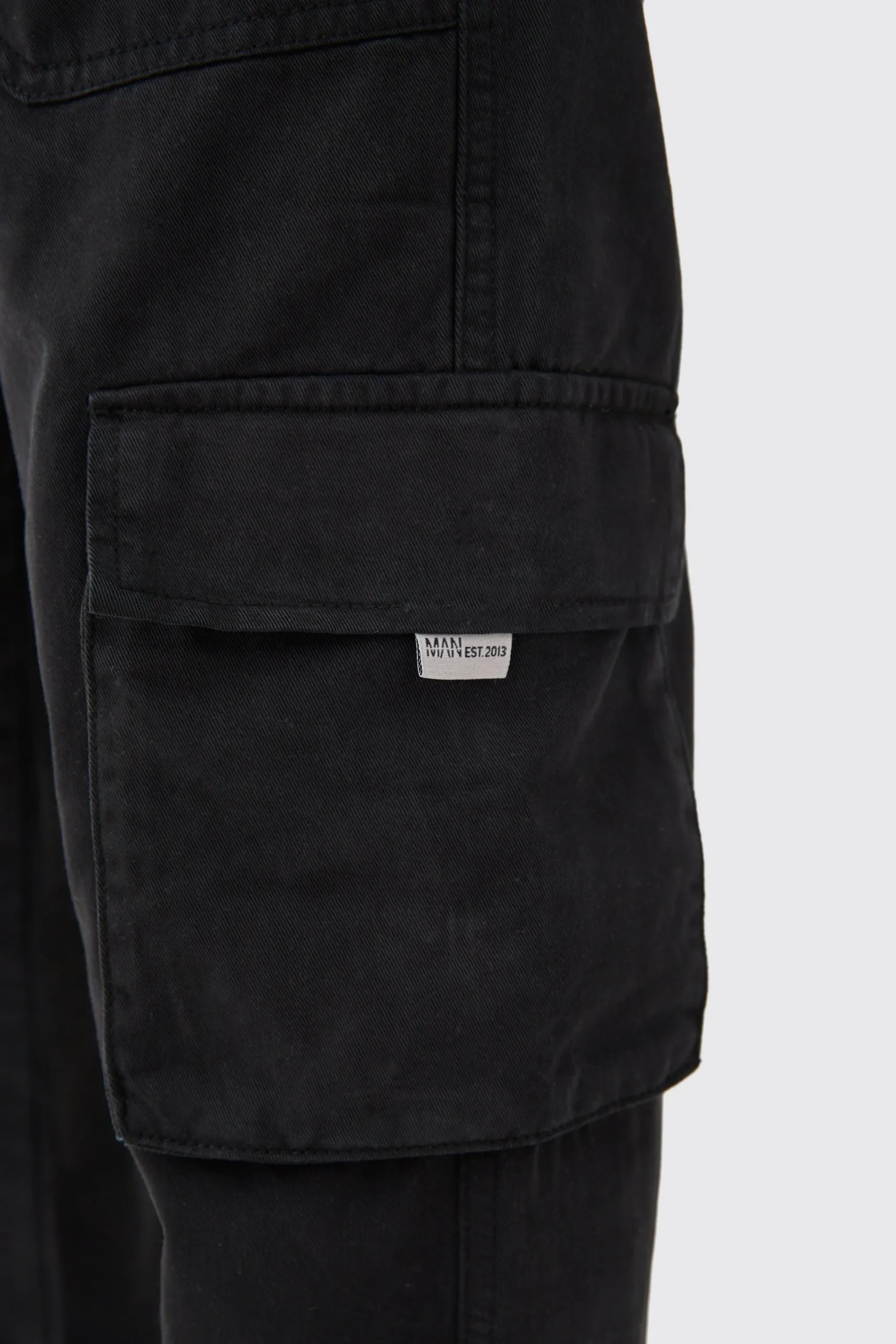 boohooMAN Elasticated Waist Slim Fit Branded Cargo Jogger | UK| Trousers|Cargos