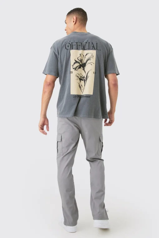 boohooMAN Elasticated Waist Slim Fit Cargo Split Hem Trouser | UK| Trousers|Cargos
