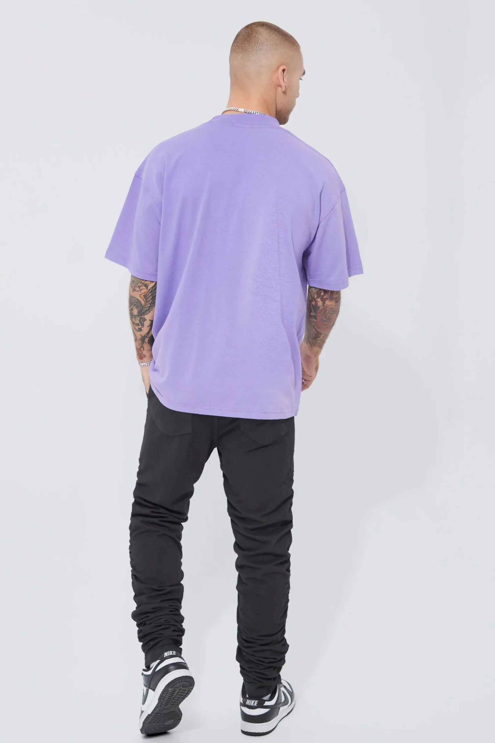 boohooMAN Elasticated Waist Straight Fit Ruched Trouser | UK| Trousers