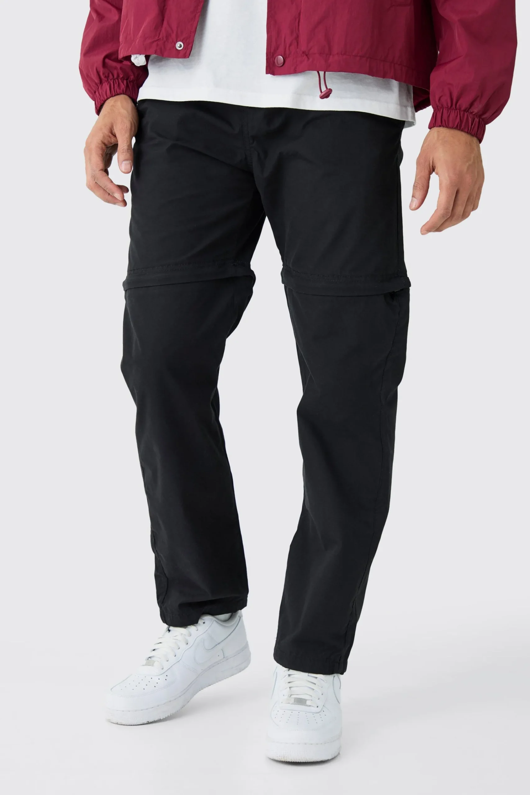 boohooMAN Elasticated Waist Straight Zip Off Trouser | UK| Trousers|Cargos