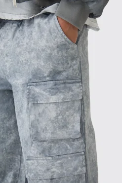 boohooMAN Elasticated Waist Super Baggy Heavyweight Washed Multi Cargo Trousers | UK| Trousers|Cargos