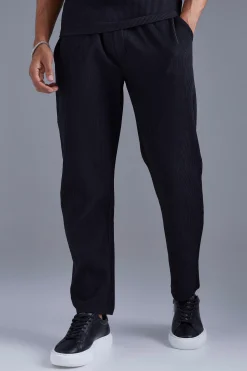boohooMAN Elasticated Waist Tapered Fit Pleated Trouser | UK| Trousers