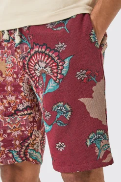 boohooMAN Elasticated Waist Tapestry Short Length Relaxed Short | UK| Shorts