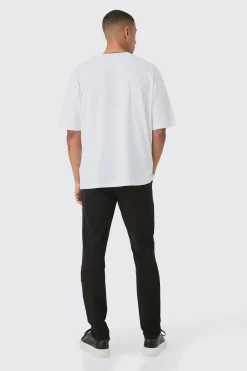 boohooMAN Elasticated Waist Technical Stretch Slim Trouser | UK| Trousers