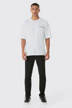 boohooMAN Elasticated Waist Technical Stretch Slim Trouser | UK| Trousers