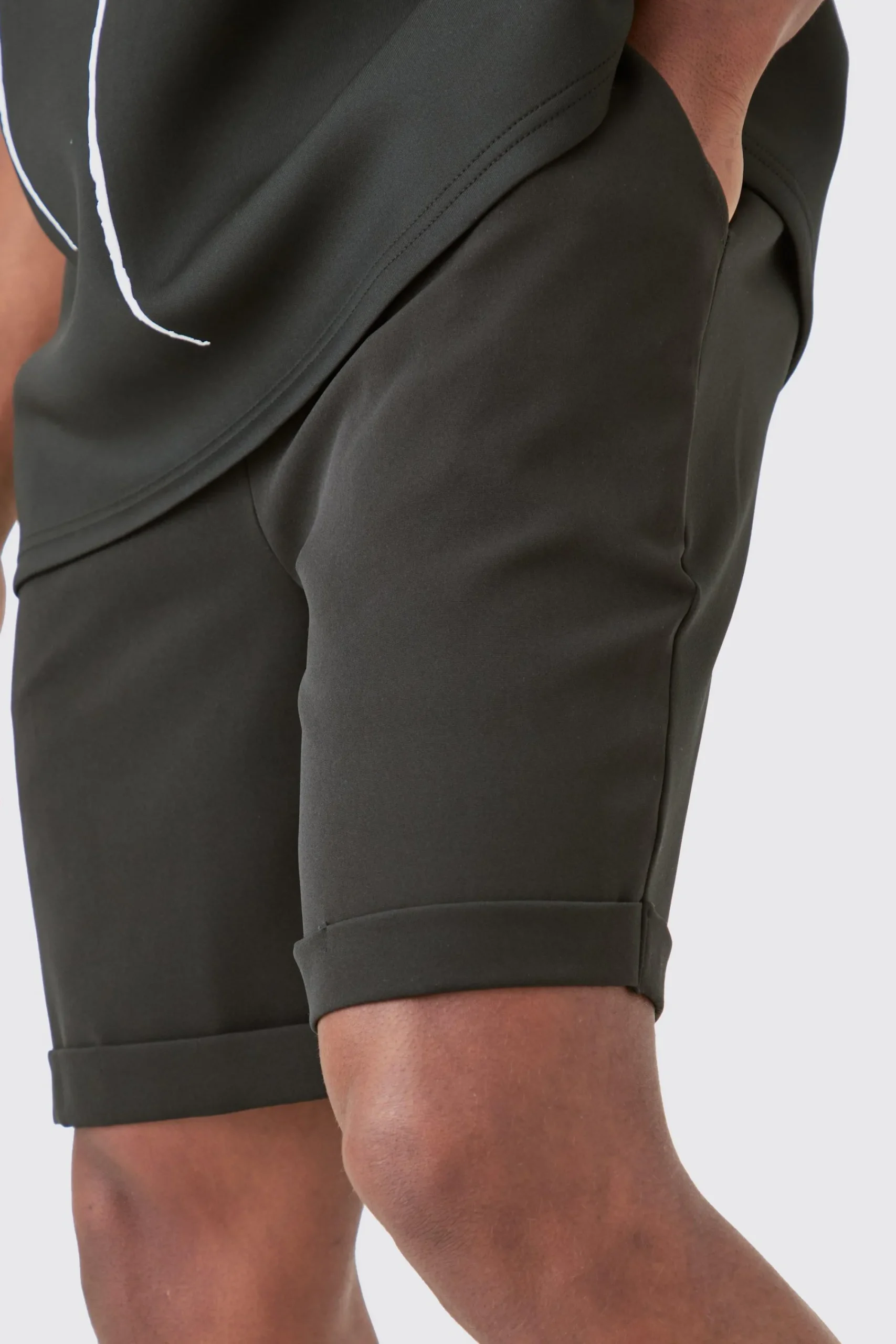 boohooMAN Elasticated Waist Turn Up Stretch Slim Fit Shorts | UK| Shorts