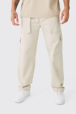 boohooMAN Elasticated Waist Zip Hem Flared Parachute Cargo Trousers | UK| Trousers|Cargos