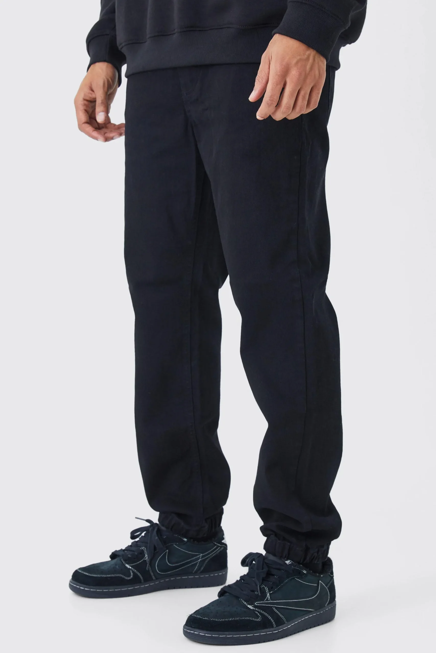 boohooMAN Elasticated Waistband Straight Fit Denim Joggers | UK| Jeans