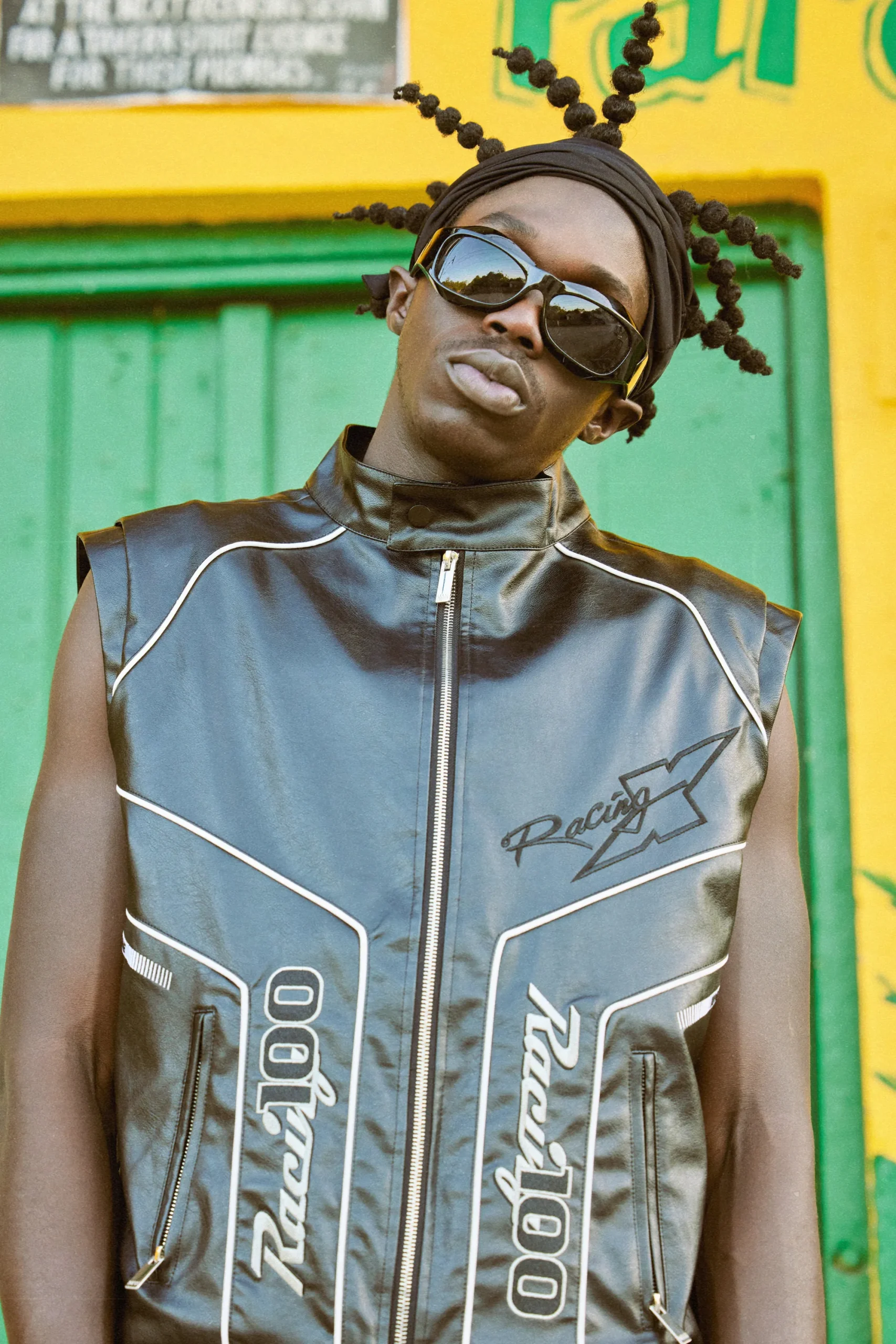 boohooMAN Embroidered Pu Moto Gilet | UK| Coats & Jackets