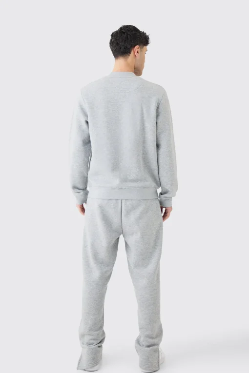 boohooMAN Extended Neck Split Hem Sweatshirt Tracksuit | UK| Tracksuits