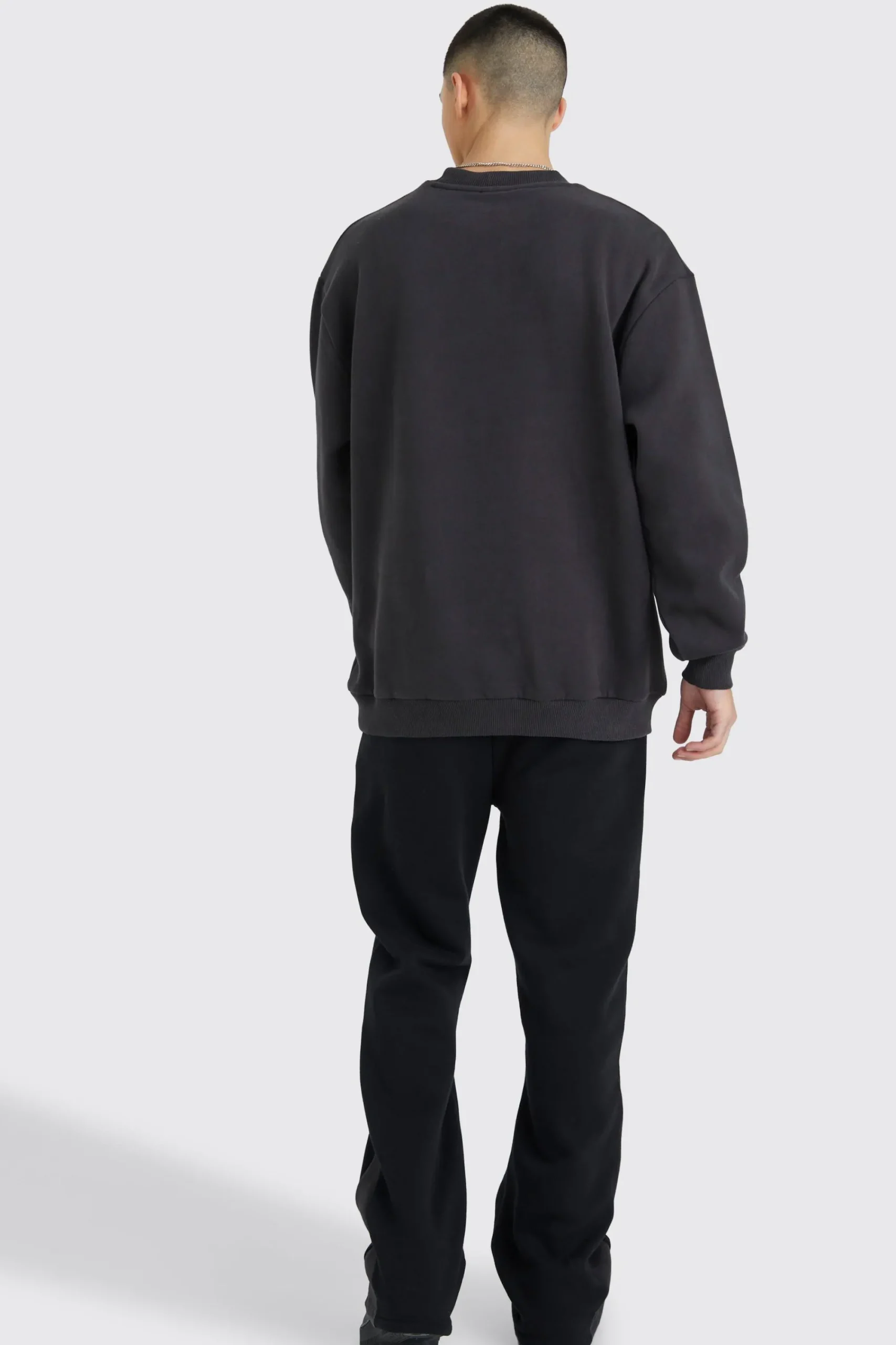 boohooMAN Extended Neck Sweatshirt Gusset Tracksuit | UK| Tracksuits