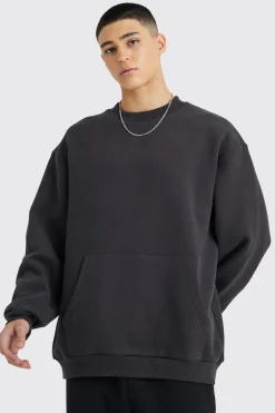 boohooMAN Extended Neck Sweatshirt Gusset Tracksuit | UK| Tracksuits