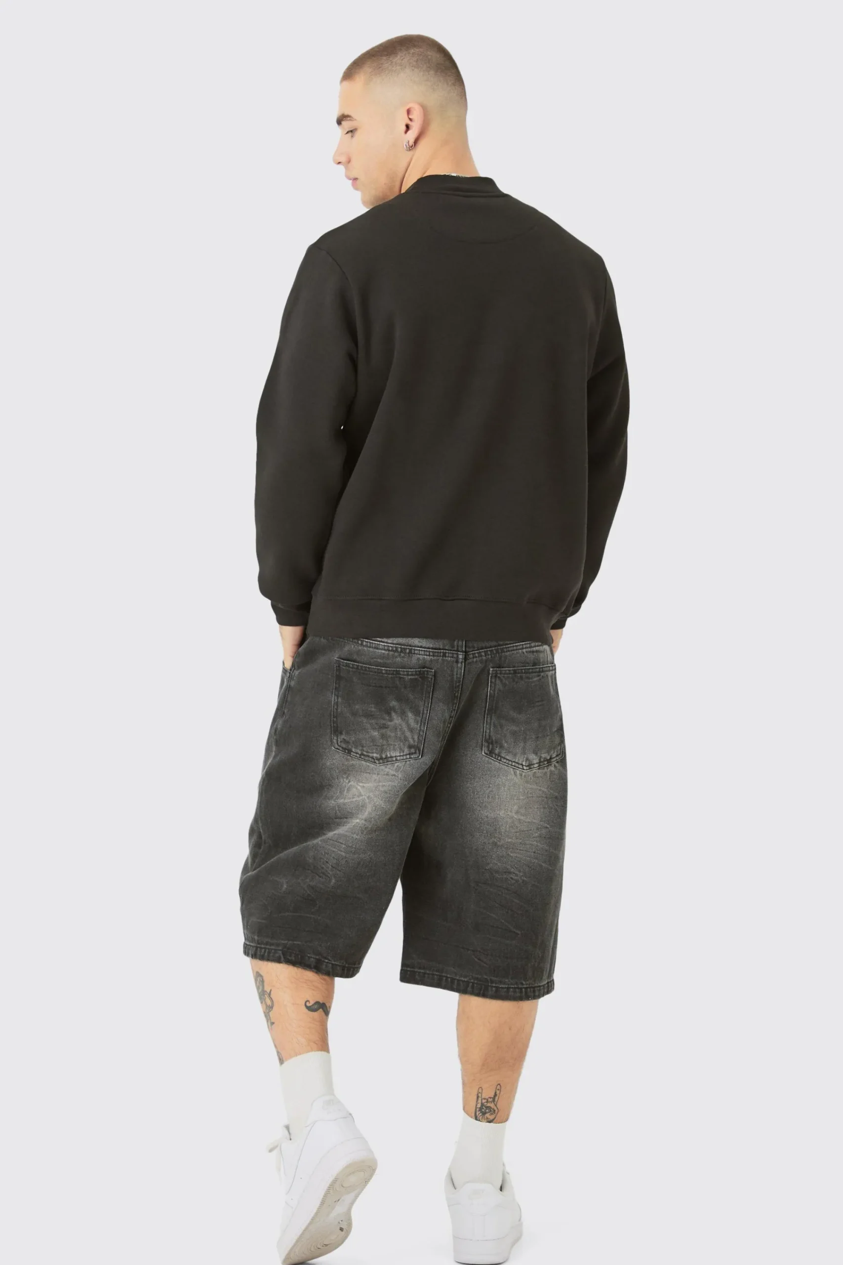 boohooMAN Extended Neck Sweatshirt | UK| Sets & Co-Ords|Hoodies & Sweatshirts