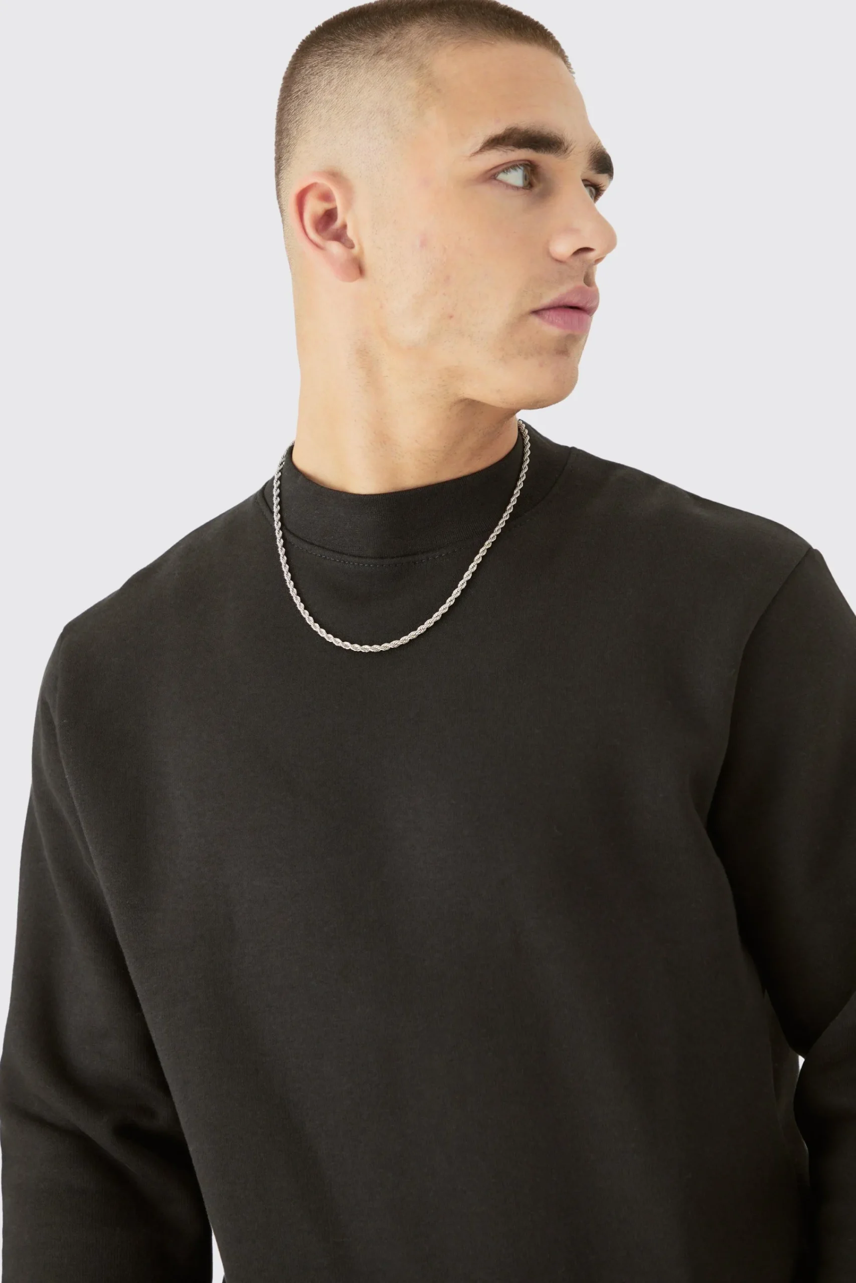boohooMAN Extended Neck Sweatshirt | UK| Sets & Co-Ords|Hoodies & Sweatshirts