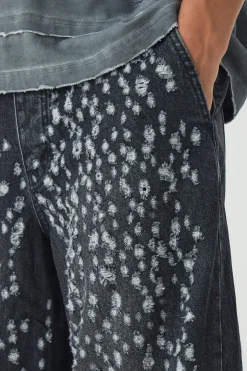 boohooMAN Extreme Baggy Rigid All Over Distressed Jeans | UK| Jeans