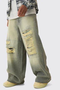boohooMAN Extreme Baggy Rigid Box Ripped Jeans | UK| Trousers|Jeans