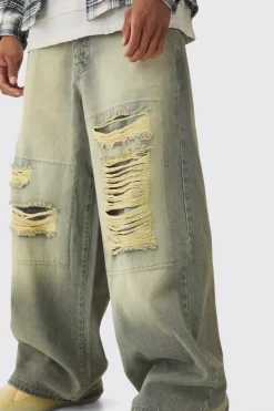 boohooMAN Extreme Baggy Rigid Box Ripped Jeans | UK| Trousers|Jeans