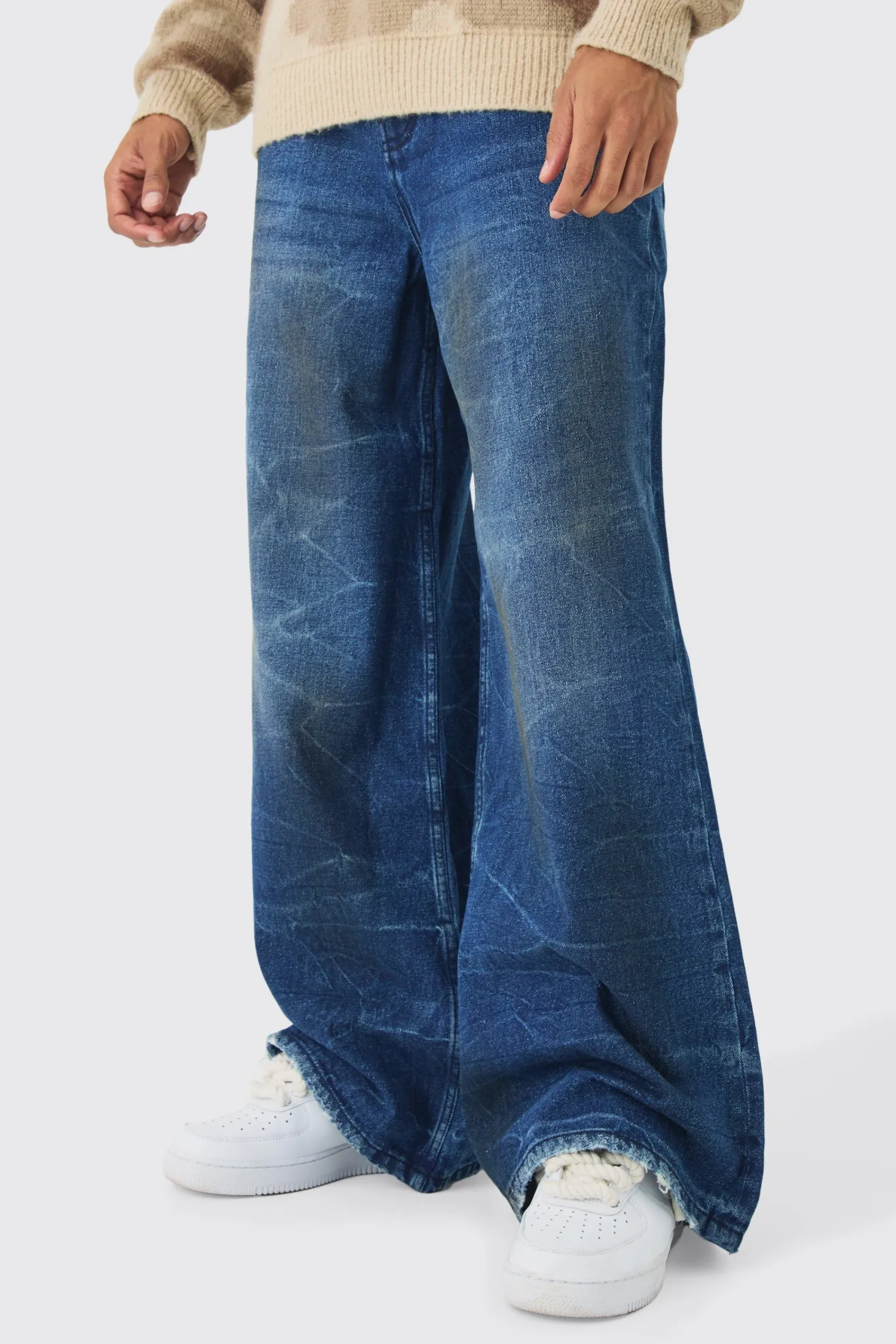 boohooMAN Extreme Baggy Rigid Crinkle Dirty Wash Jeans | UK| Trousers|Jeans