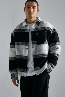 boohooMAN Extreme Heavy Brushed Check Boxy Overshirt | UK| Shirts