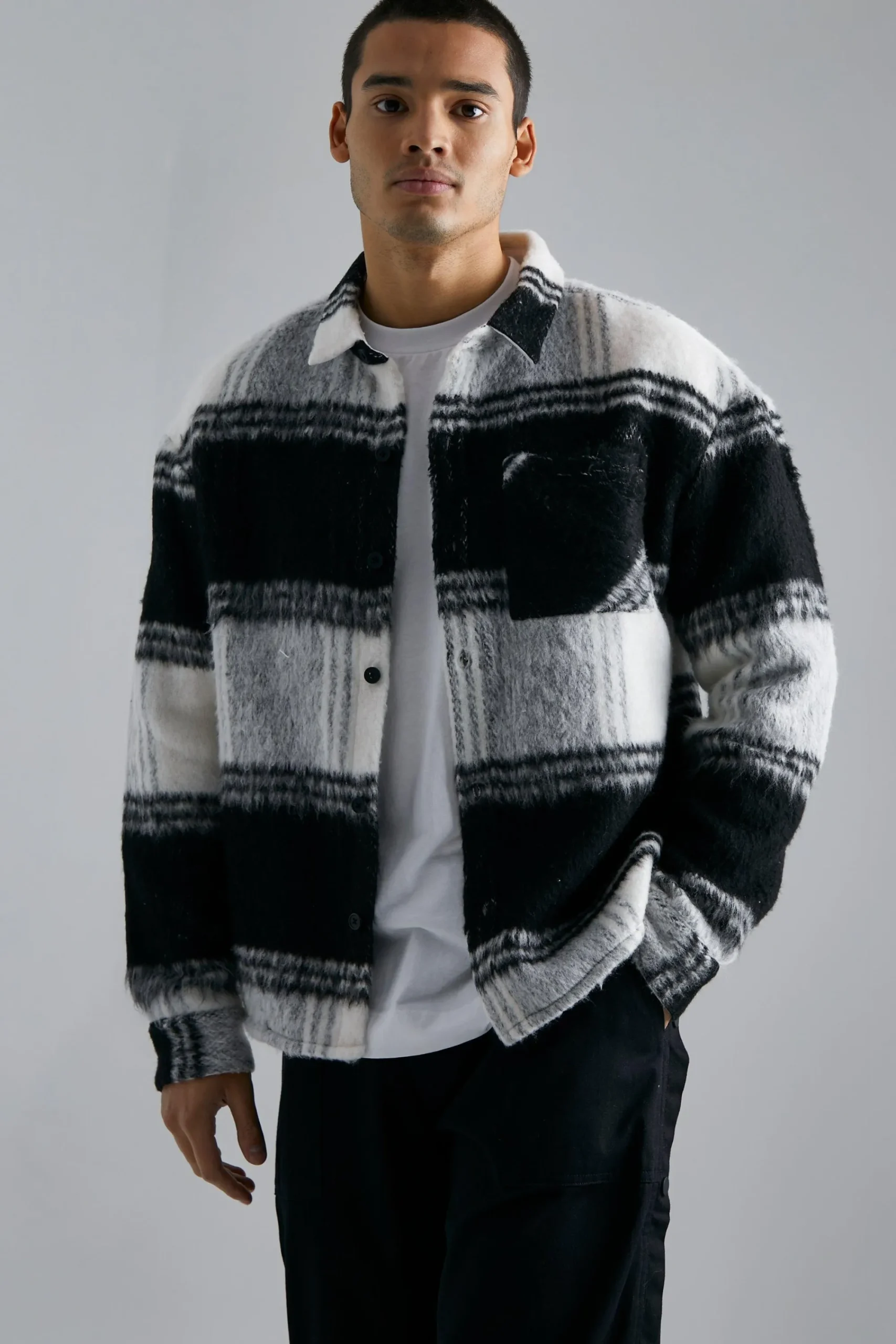 boohooMAN Extreme Heavy Brushed Check Boxy Overshirt | UK| Shirts