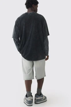 Extreme Oversized Heavyweight Washed Printed Distressed T-shirt | UK^boohooMAN Hot