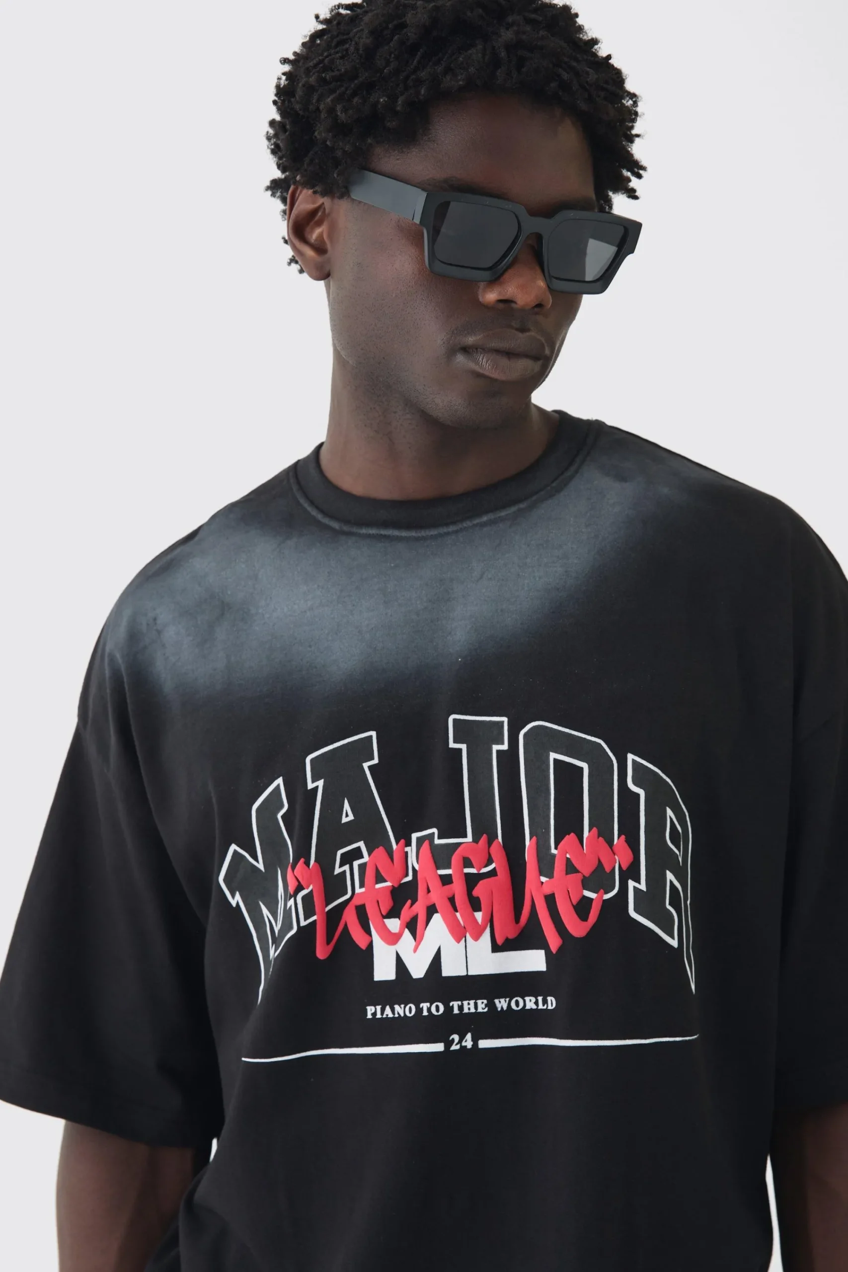 Extreme Oversized Sun Fade Puff Print T-shirt | UK^boohooMAN Discount