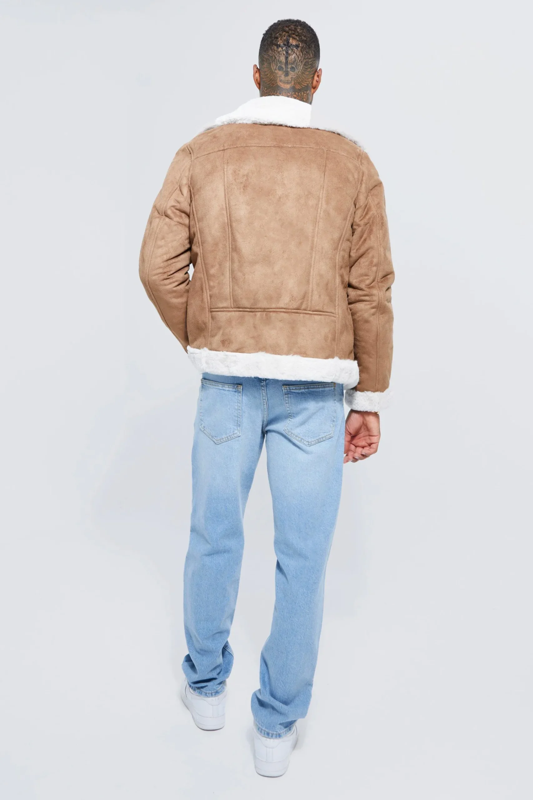boohooMAN Faux Fur Lined Suede Aviator Jacket | UK| Coats & Jackets