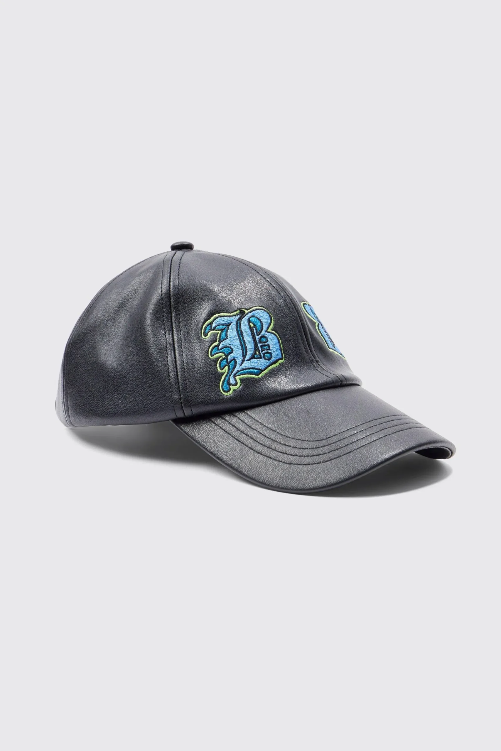boohooMAN Faux Leather Badge Trucker Cap | UK| Hats & Caps