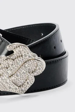 boohooMAN Faux Leather Belt With B Branded Buckle In | UK| Belts