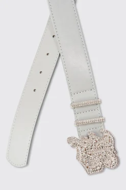 boohooMAN Faux Leather Belt With B Branded Buckle In | UK| Belts