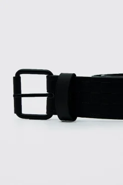 boohooMAN Faux Leather Embossed Checkerboard Belt | UK| Belts