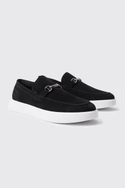 boohooMAN Faux Suede Chunky Snaffle Loafer | UK| Smart Shoes