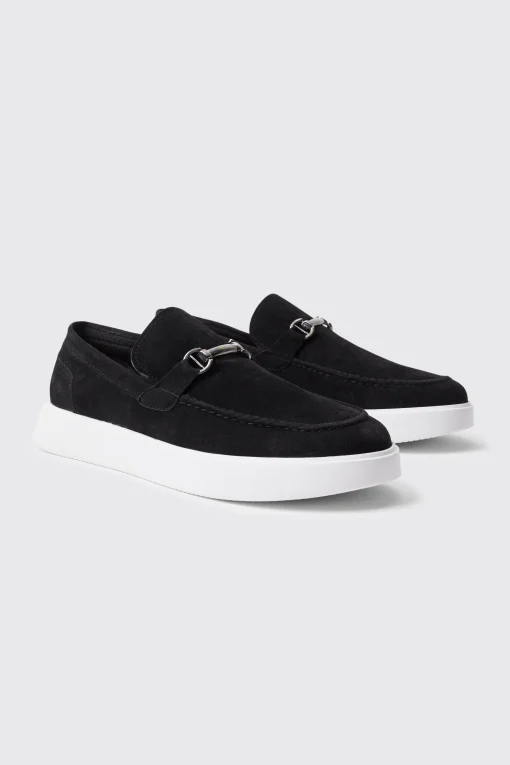 boohooMAN Faux Suede Chunky Snaffle Loafer | UK| Smart Shoes