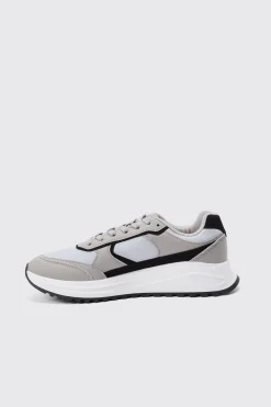 boohooMAN Faux Suede Contrast Trainer | UK| Trainers & Hi-Tops