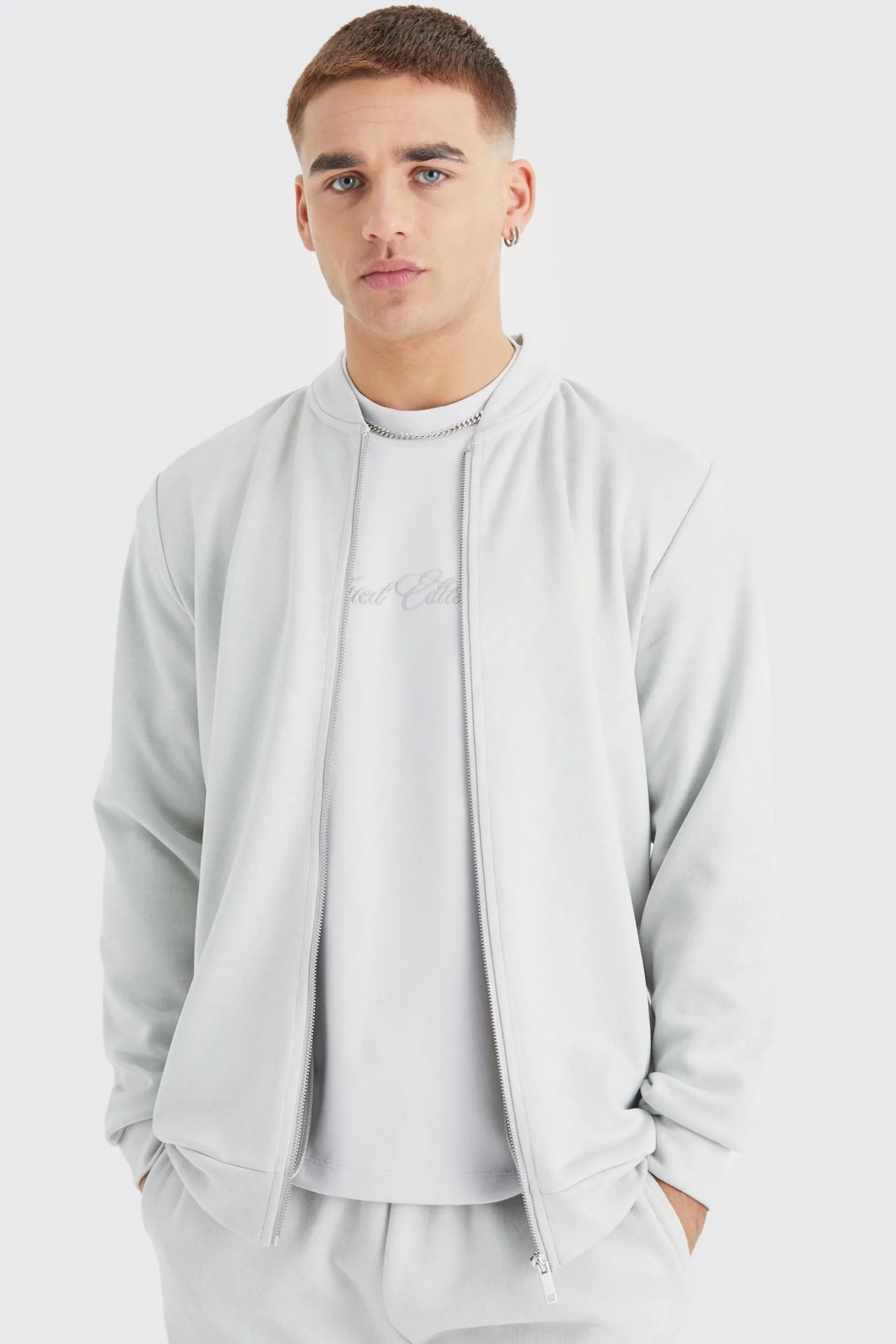 boohooMAN Faux Suede Zip Smart Bomber | UK| Coats & Jackets