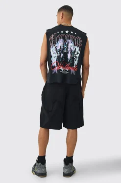 boohooMAN Fixed Waist Distressed Parachute Shorts | UK| Shorts