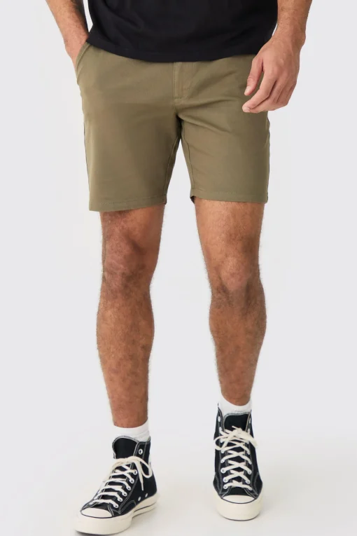 boohooMAN Fixed Waist Skinny Fit Chino Shorts | UK| Shorts